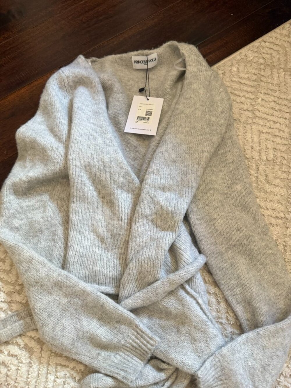 Princess Polly Tonee Wrap Knit Cardigan Gray Size S/M NWT
